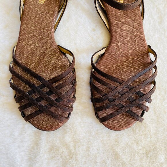 Skechers Brown Leather Adjustable Ankle Strap Sandals Women's size 7.5 - Picture 4 of 7